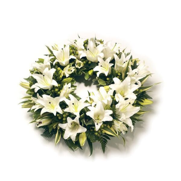 White Lily Wreath