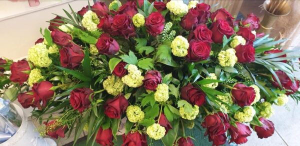 Rose & Viburnum Coffin Spray